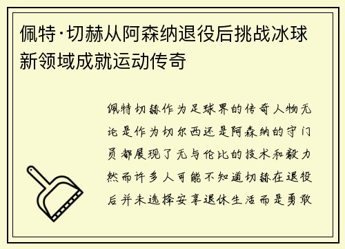 佩特·切赫从阿森纳退役后挑战冰球新领域成就运动传奇 佩特·切赫从阿森纳退役后挑战冰球新领域成就运动传奇